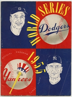 1955 World Series Program From Ebbets Field - Un-Scored